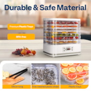 VIVOHOME Electric 8 Trays Food Dehydrator with 72H Digital Timer and Temperature Contro White