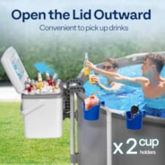 VIVOHOME 13QT Portable Pool Cooler with Handle - Hanging Poolside Design, Insulated Hard Cooler for Above-Ground Pools, Keeps Drinks Cold Up to 3 Days, Great for Pool Party, Fishing, Camping, Beach