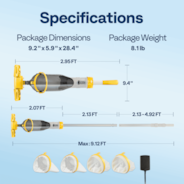 VIVOHOME Cordless Pool Vacuum with Telescopic & Extension Poles 9.12ft, 18.5 GPM Suction, 60-Min Run Time, Handheld Cleaner Rechargeable with Battery Indicator for Pools/Spas/Hot Tubs - Yellow