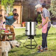 VIVOHOME 30 Qt. Aluminum Turkey Deep Fryer Pot with 10 Qt. Fish Fryer and 54,000 BTU Outdoor Propane Stove Burner Stand