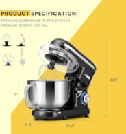 VIVOHOME Stand Mixer 10 Speed 6 Quart Black