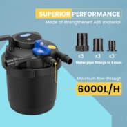 VIVOHOME Pressurized Biological Pond Filter with 13-watt Light, 1580 GPH Suitable for Koi Ponds up to 800 Gallons or Ornamental Ponds up to 1600 Gallons
