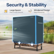 VIVOHOME 4ft Log Rack Cover, Heavy Duty 600D Oxford Outdoor Firewood Storage Cover with Zipper and Hook Loop Tape (Log Rack not Included)