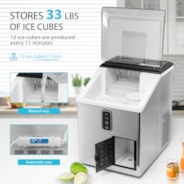 VIVOHOME 2 in 1 Electric Countertop Automatic Ice Maker and Shaver Machine with Self Cleaning Function 33lbs/Day