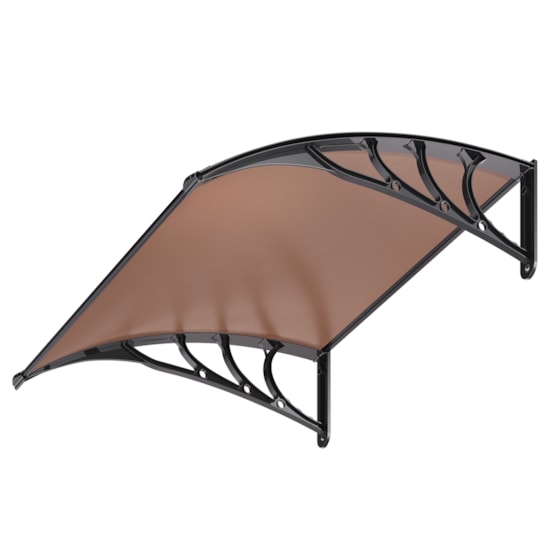 VIVOHOME Polycarbonate Window Door Awning Canopy Brown with Black Bracket 40 Inch x 40 Inch