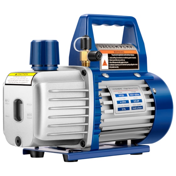 VIVOHOME Vacuum Pump Single Stage Rotary Vane HVAC 1/3HP 4CFM with Oil Bottle