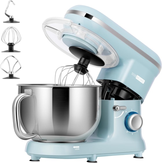 VIVOHOME Countertop Tilt-Head 10 Speed 6 Quart Stand Mixer Blue