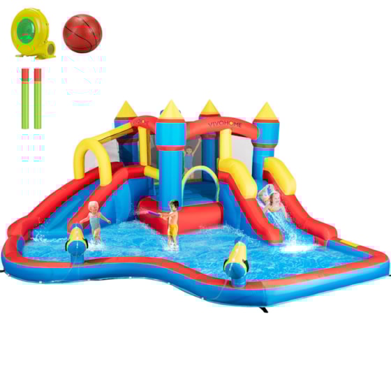 VIVOHOME Inflatable Bounce House Water Bouncer Jumping Castle with 450W Air Blower
