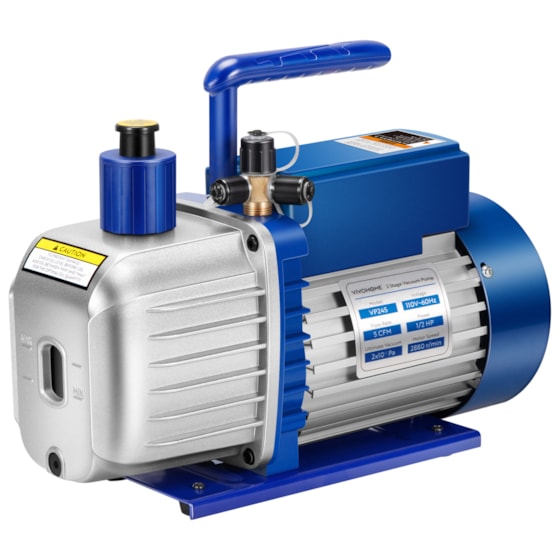 VIVOHOME HVAC Vacuum Pump 1/2HP 5 CFM for Air Conditioner Servicing Resin Degassing with Oil Bottles
