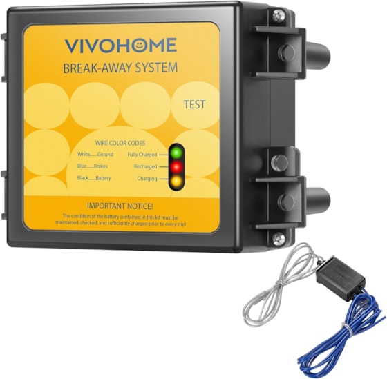 VIVOHOME Trailer Breakaway Kit with Battery and LED Test Indicator