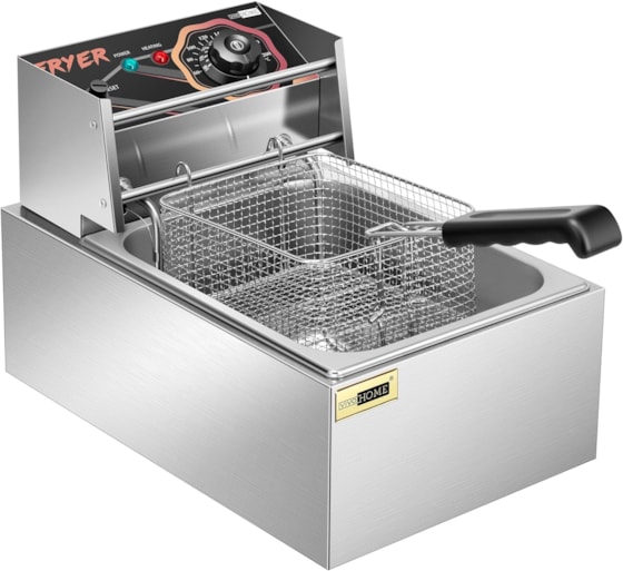 VIVOHOME 2500W 10.6 QT Electric Deep Fryer with 6.3 QT Removable Basket