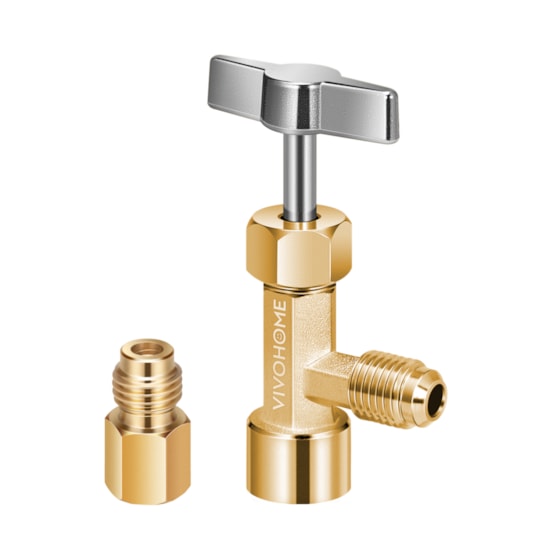 VIVOHOME R134a Can Tap Valve Puncture Style with Tank Adapter for 1/4" and 1/2" AC Charging Hoses
