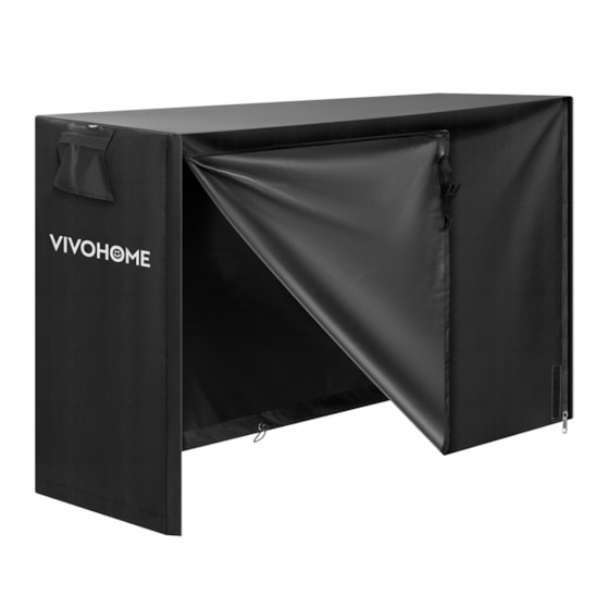 VIVOHOME 5ft Log Rack Cover, Heavy Duty 600D Oxford Outdoor Firewood Storage Cover with Zipper and Hook Loop Tape (Log Rack not Included)