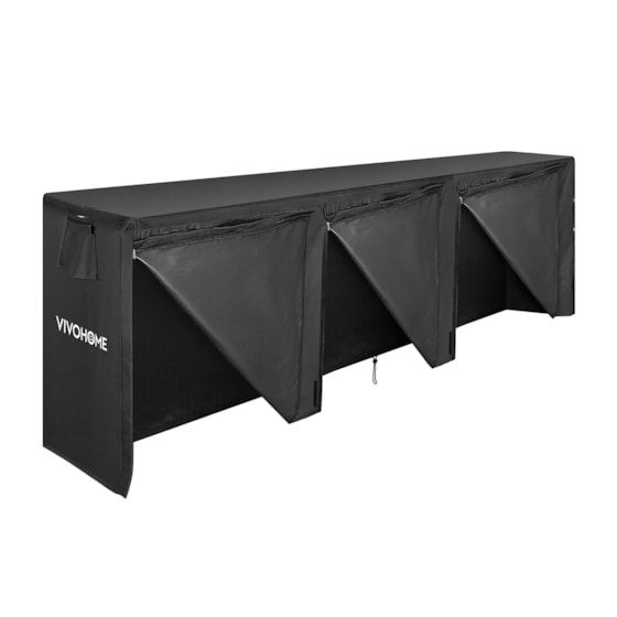 VIVOHOME 12ft Firewood Log Rack Cover, Heavy Duty 600D Oxford Outdoor Weather Resistant Fire Wood Storage Holder Cover with Zipper and Hook Loop Tape