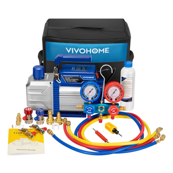 VIVOHOME 1/3 HP 4.5CFM Single Stage A/C Vacuum Pump and AC Manifold Gauge Kit