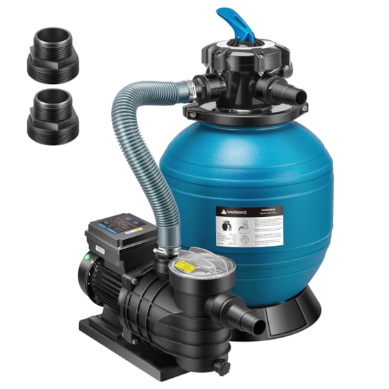 VIVOHOME 14-Inch Sand Filter Pump with Timer 2850 GPH Fits 12700 Gallons Above Ground Pool, 6 Way Valve 63.9 Pound Sand Capacity w/ 2 Adapter Conversion Kit 