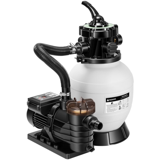 VIVOHOME 12 Inch Sand Filter Pump w/Timer, 2087 GPH Fits 7500 Gallons Above Ground Pool, 7-Way Valve 28.7 Pound Sand Capacity