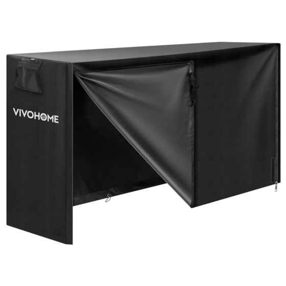 VIVOHOME 6ft Log Rack Cover, Heavy Duty 600D Oxford Outdoor Firewood Storage Cover with Zipper and Hook Loop Tape (Log Rack not Included)