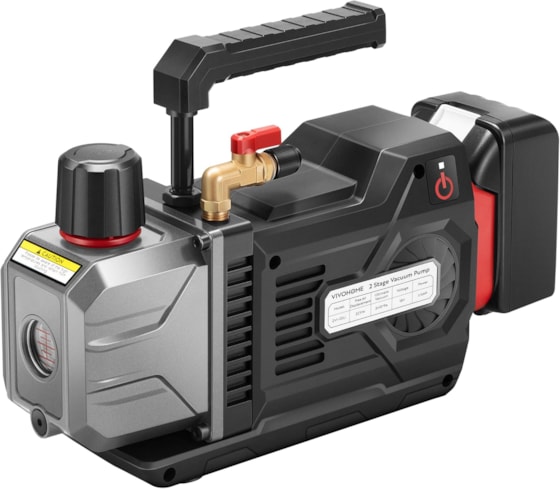 VIVOHOME 1/4 HP 2 CFM Dual Stage Cordless Lithium-Ion HVAC Vacuum Pump