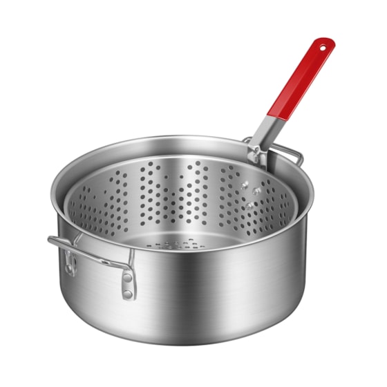 VIVOHOME 10Qt Aluminum Fish Fryer Pot with 6.7Qt Strainer Basket