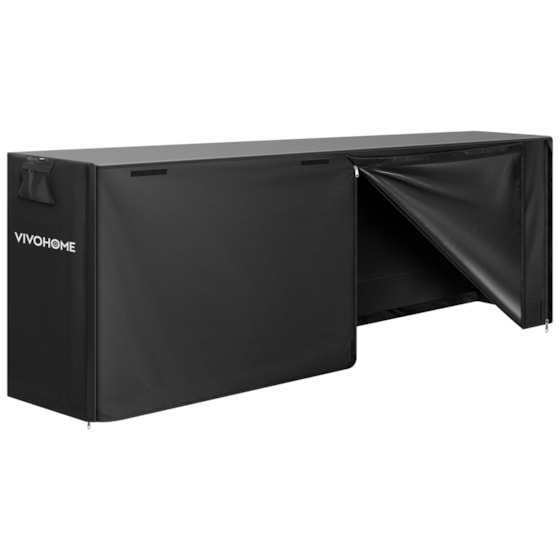 VIVOHOME 8ft Log Rack Cover, Heavy Duty 600D Oxford Outdoor Firewood Storage Cover with Zipper and Hook Loop Tape (Log Rack not Included)