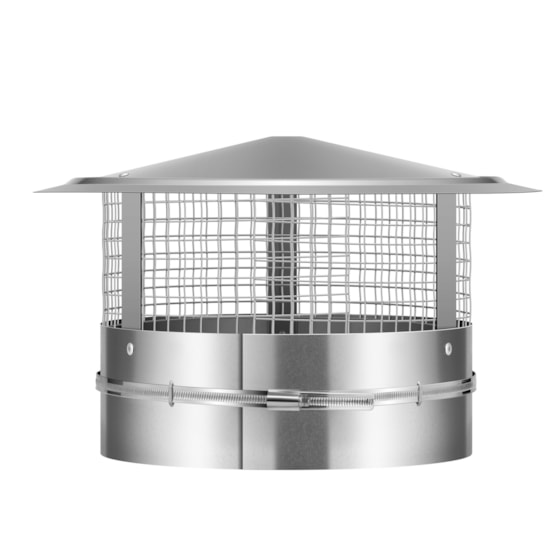 VIVOHOME 12" Cone Top Chimney Cap with Screen, Round Roof Rain Chimney Cover, Galvanized Steel Fireplace Exhaust Cap, Adjustable Roof Cap for Vent