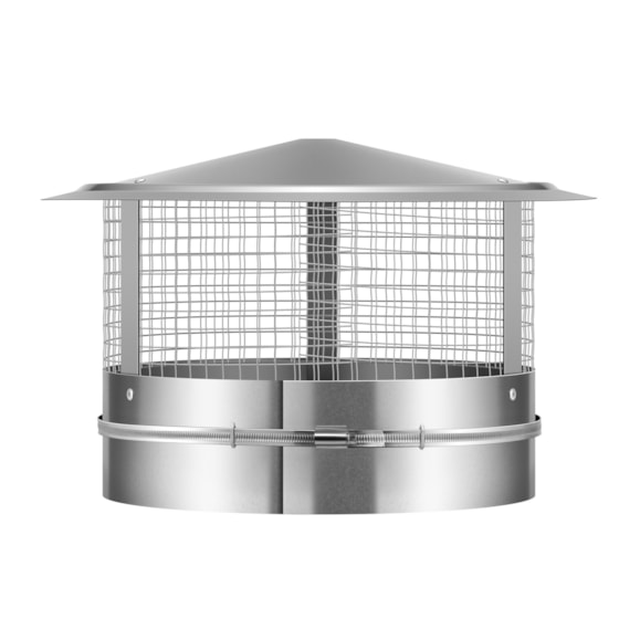 VIVOHOME 14" Cone Top Chimney Cap with Screen, Round Roof Rain Chimney Cover, Galvanized Steel Fireplace Exhaust Cap, Adjustable Roof Cap for Vent