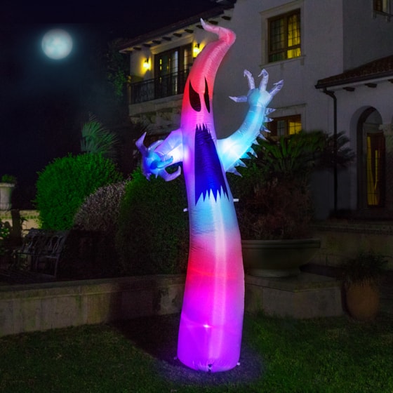 VIVOHOME 9FT Halloween Inflatable Yard Decor, Giant Color Changing Ghost, Outdoor Blow Up with Built-in LED Light for Lawn, Garden, Party