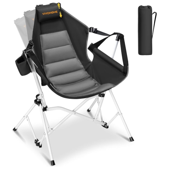 VIVOHOME Hammock Camping Chair, Portable Outdoor Swinging Rocking Chairs for Adults with Adjustable Pillow, Supports 400 lbs, 600D Breathable Mesh