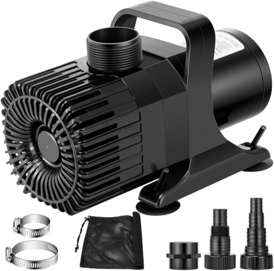 VIVOHOME 300W 3700GPH Submersible Water Pump with Barrier Bag, 20ft High Lift for Waterfall Fountains Fish Tank Pond