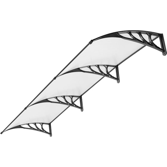 VIVOHOME Polycarbonate Window Door Awning Canopy Transparent with Black Bracket 40 Inch x 120 Inch