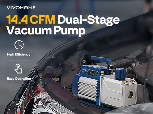 HVAC Vacuum Pump VIVOHOME 1.5 HP 14.4 CFM 2-Stage Vacuum Pump For HVAC ...