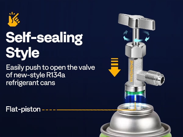 Self-Sealing R134a A/C Can Tap Tapper Adapter Dispensing Valve – Works With R12/R22 Too